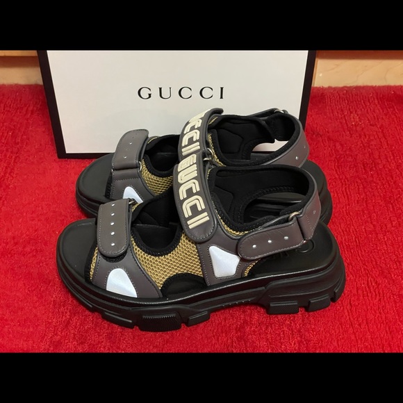 New Auth Gucci Men LOGO Sandals Gucci 6 or 7US - Picture 3 of 5